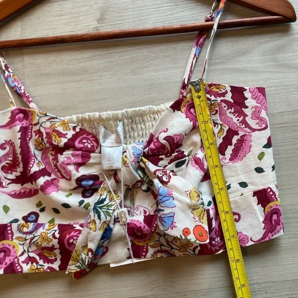 NWT Revolve Caroline Constas Linen Crop Top - Picture 6 of 7